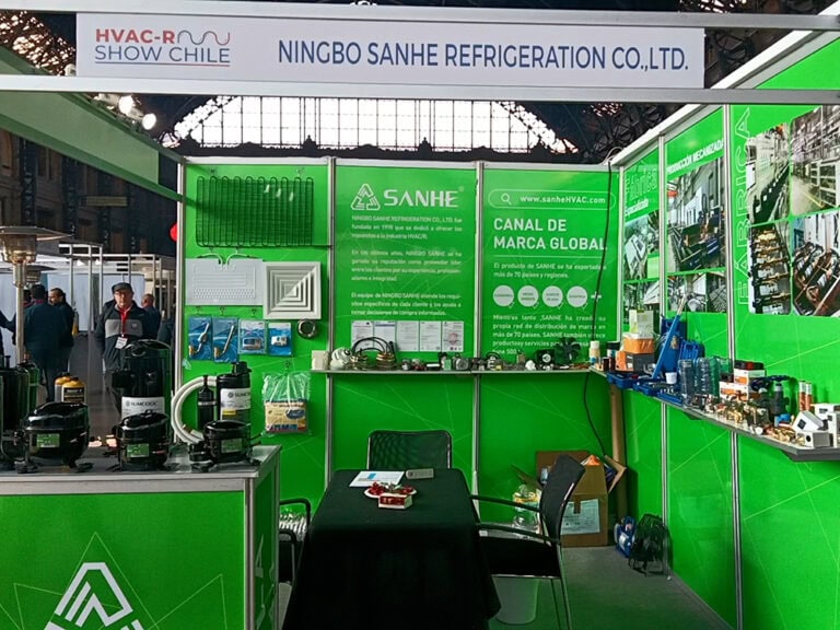 HVACR equipment and refrigeration solutions showcased at the 2024 Chile HVACR event, featuring Sanhe HVAC products and global refrigeration technology.