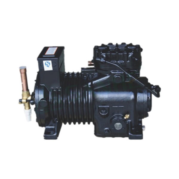 Semi hermetic compressor used in refrigeration and air conditioning applications, featuring durable construction and efficient performance for reliable cooling solutions.