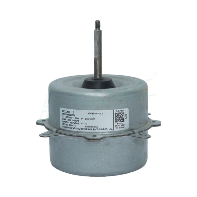 YDK32-6Y-1 iron shell motor used in HVAC systems, durable and reliable for industrial applications.