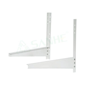 White metal air-conditioner bracket ACB-2 for wall mounting, adjustable with multiple holes for secure installation.