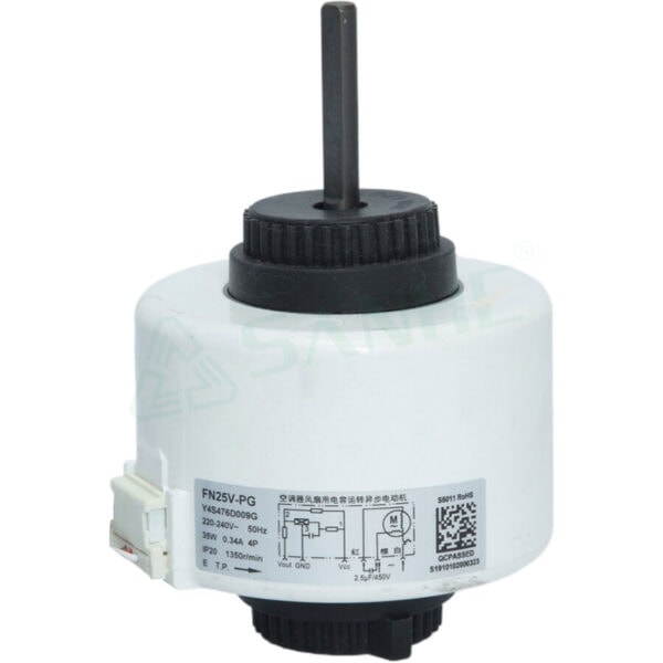 Plastic shell motor FN25V-PG for HVAC systems, compact design, reliable performance, suitable for industrial applications.
