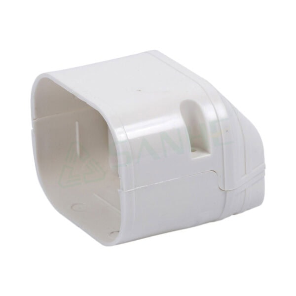 White plastic air conditioner duct suit for HVAC systems, designed for easy installation and secure fit.