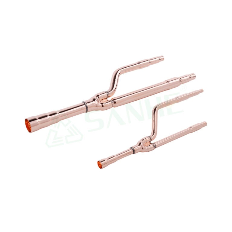 Two copper pipe flaring tools with angled and straight tips for HVAC installation and repair.