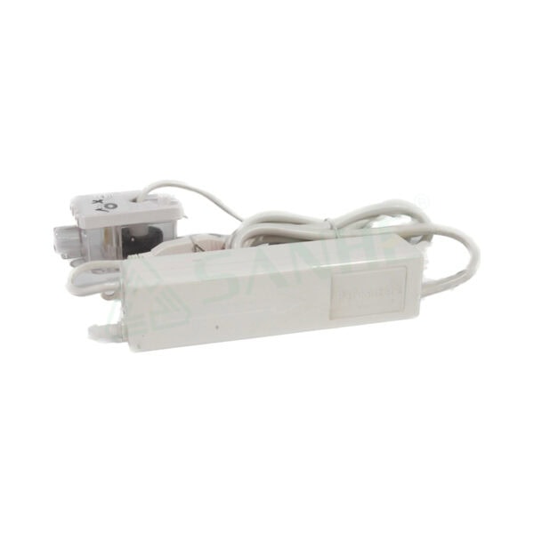 Close-up of condenser pump Mute Box-20(40) with white wiring and compact design for HVAC systems.