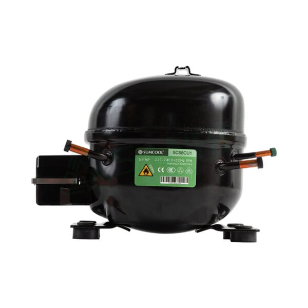 High-quality SUMCOOL R290a refrigerator compressor SC58CU1 with durable design and efficient performance for cooling systems.