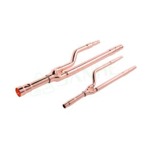 Copper disperse pipes designed for DAIKIN VRV systems using R410A refrigerant, featuring multiple bends for efficient refrigerant distribution.