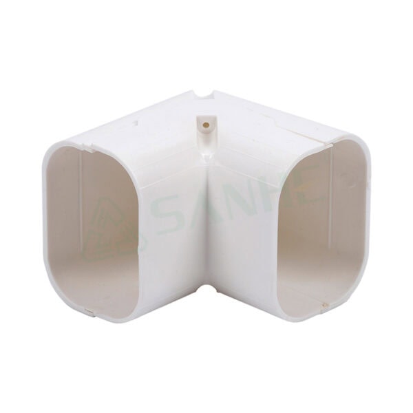 White plastic air conditioning duct suit for HVAC systems, designed for easy installation and efficient airflow management.